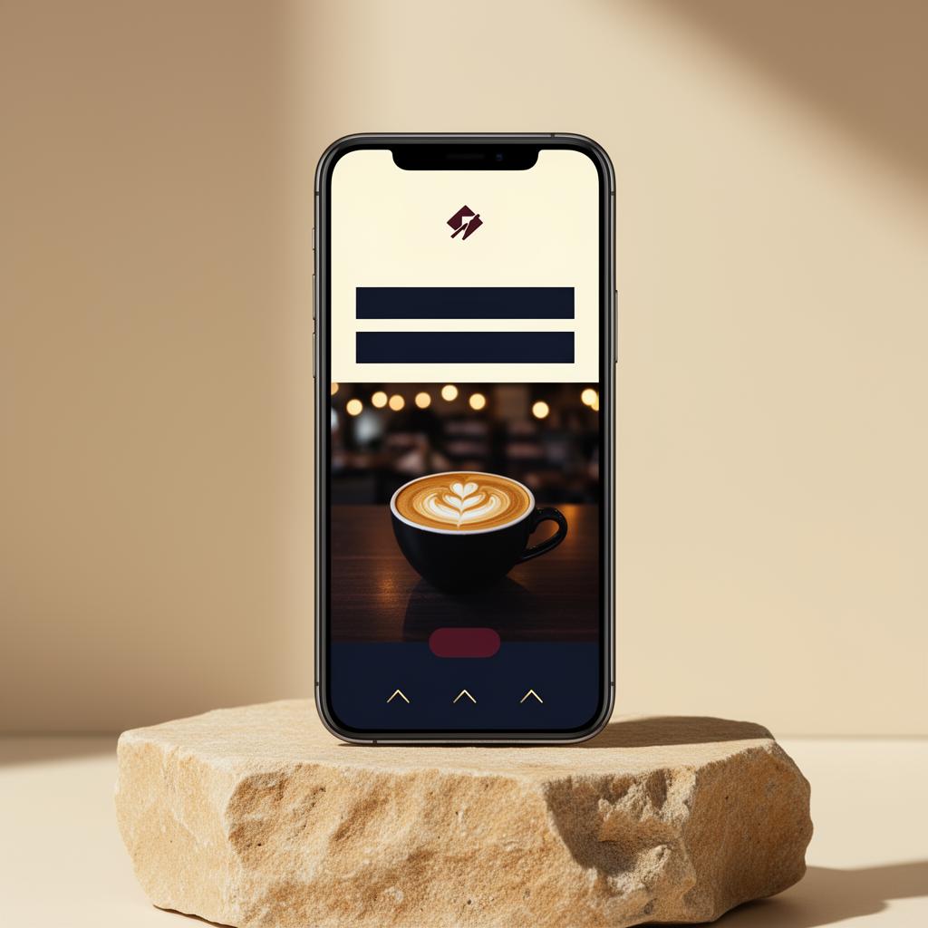 Smartphone mockup van fictieve horeca website in Webdex-stijl