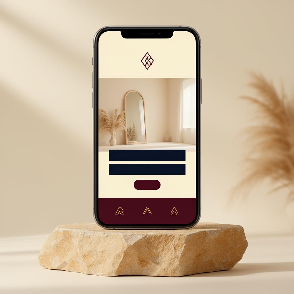 Smartphone mockup van fictieve kapsalon website in Webdex-stijl